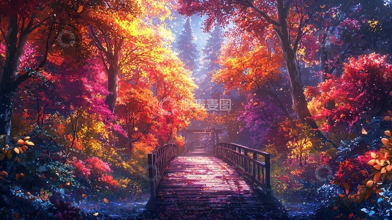 高清大图下载【趣麦麦图】秋日森林的绚丽色彩