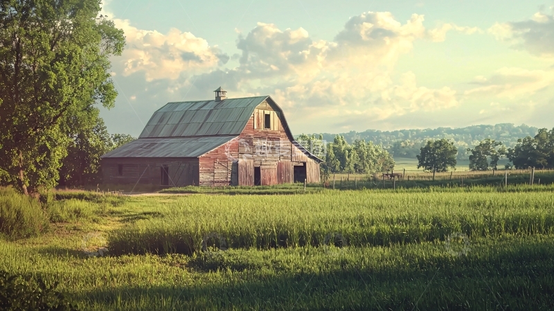 高清大图下载【趣麦麦图】田园风光老式谷仓