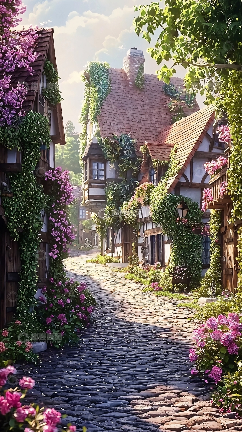 高清大图下载【趣麦麦图】梦幻童话般的小镇街道