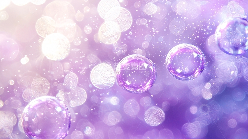 高清大图下载【趣麦麦图】紫色泡泡