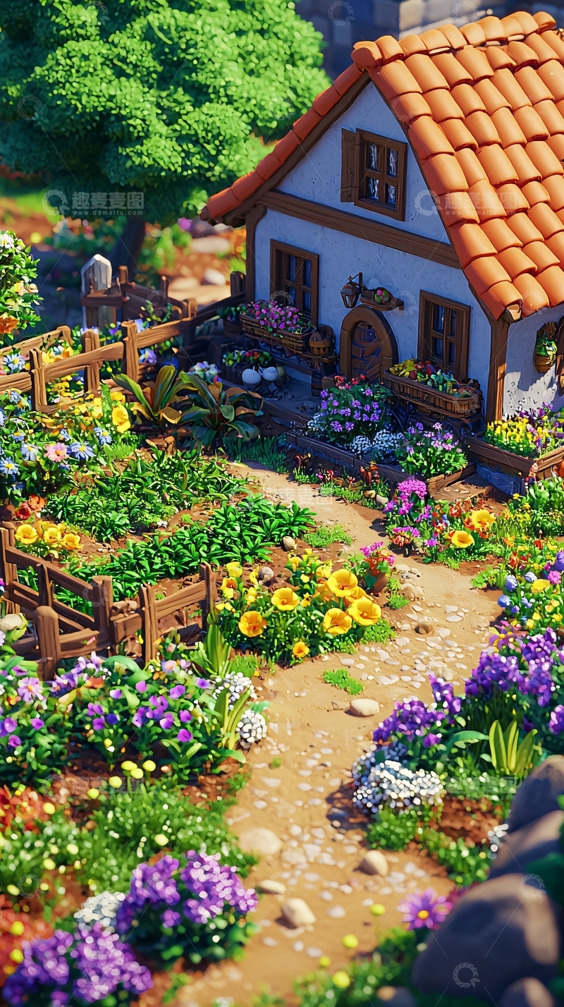 高清大图下载【趣麦麦图】童话风格花园小屋