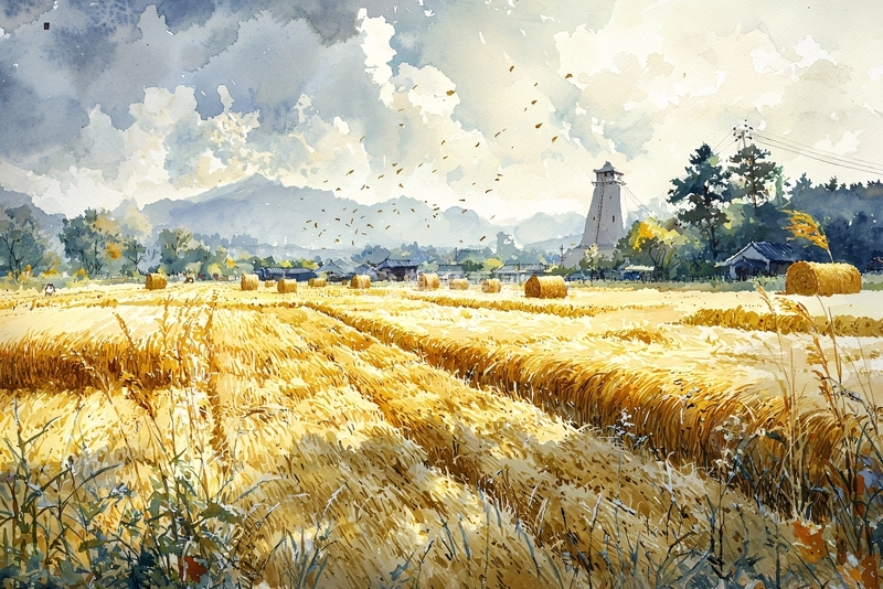 高清大图下载【趣麦麦图】金色麦田乡村风景