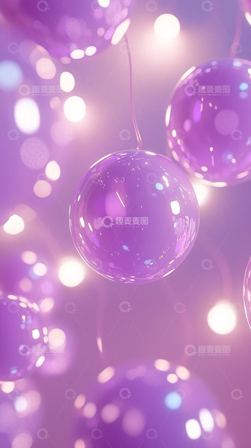 高清大图下载【趣麦麦图】紫色球体灯光背景