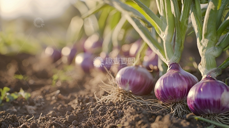 高清大图下载【趣麦麦图】红洋葱田园丰收景象