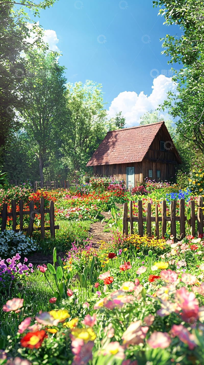 高清大图下载【趣麦麦图】梦幻花园小屋