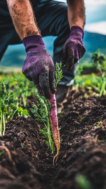 农民采摘胡萝卜