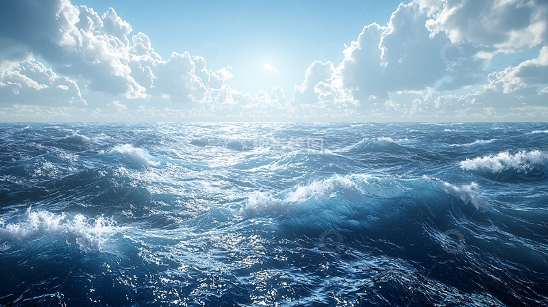 高清大图下载【趣麦麦图】平静的海面波光粼粼