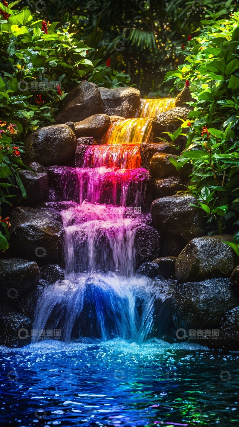 高清大图下载【趣麦麦图】彩虹瀑布