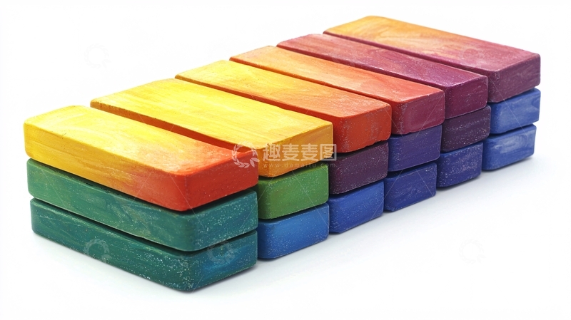 高清大图下载【趣麦麦图】彩色蜡笔堆叠