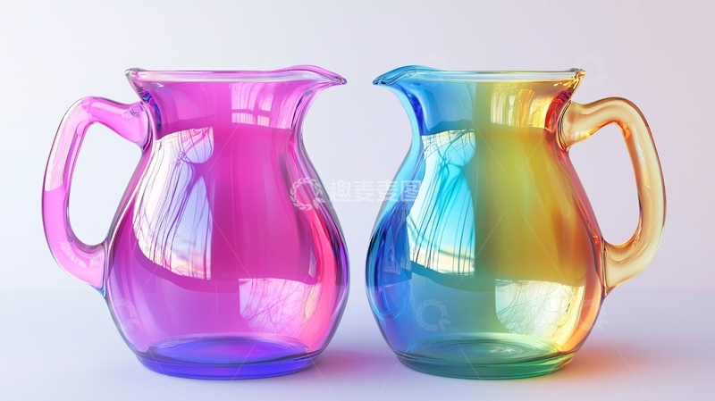 高清大图下载【趣麦麦图】彩色玻璃水壶