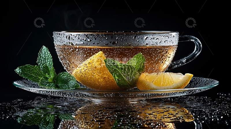 高清大图下载【趣麦麦图】柠檬薄荷茶