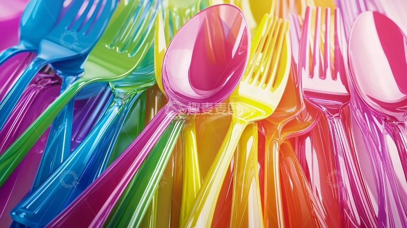 高清大图下载【趣麦麦图】彩色塑料餐具