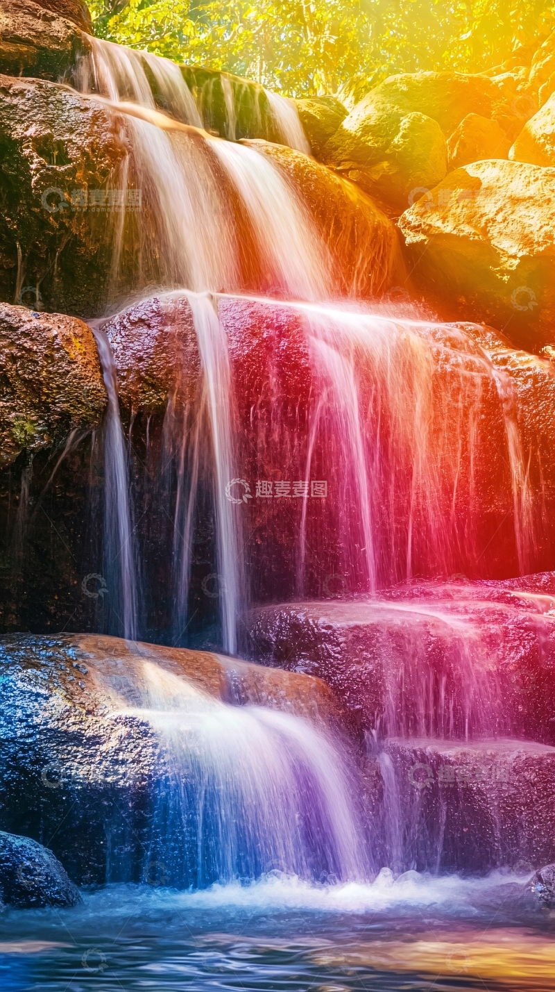 高清大图下载【趣麦麦图】彩虹瀑布