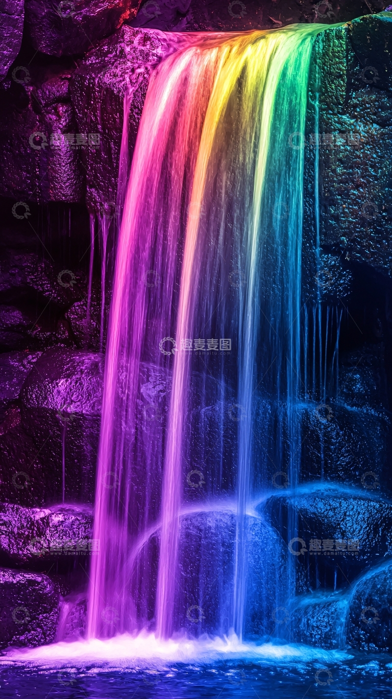 高清大图下载【趣麦麦图】彩虹瀑布