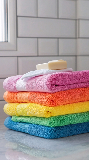 彩色毛巾堆叠