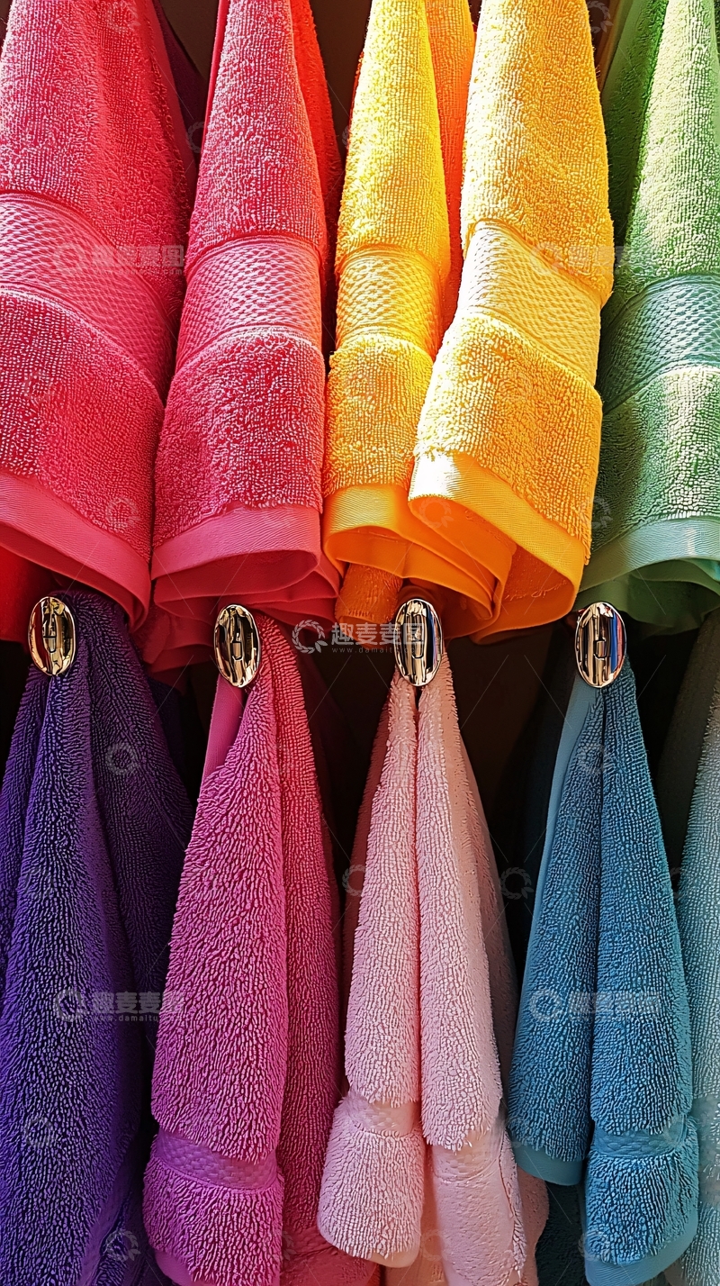 高清大图下载【趣麦麦图】彩色毛巾挂件