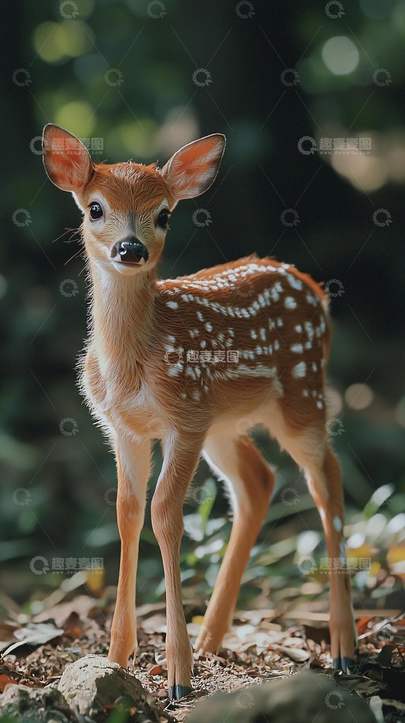 高清大图下载【趣麦麦图】森林里的小鹿