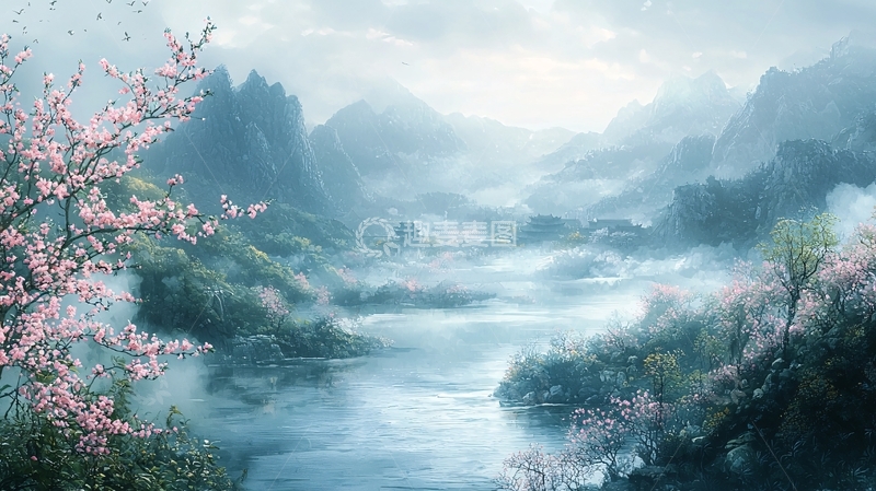 高清大图下载【趣麦麦图】水墨风山水