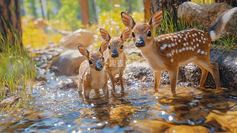 高清大图下载【趣麦麦图】森林小鹿