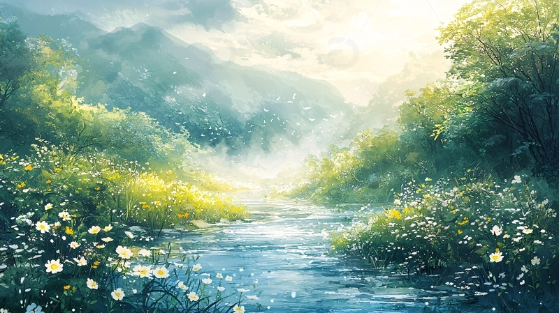 高清大图下载【趣麦麦图】梦幻森林溪流