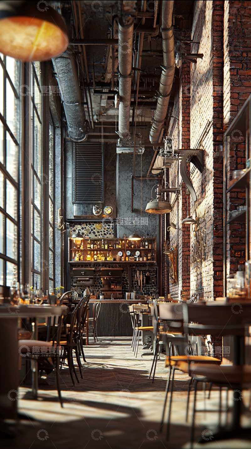 高清大图下载【趣麦麦图】工业风餐厅