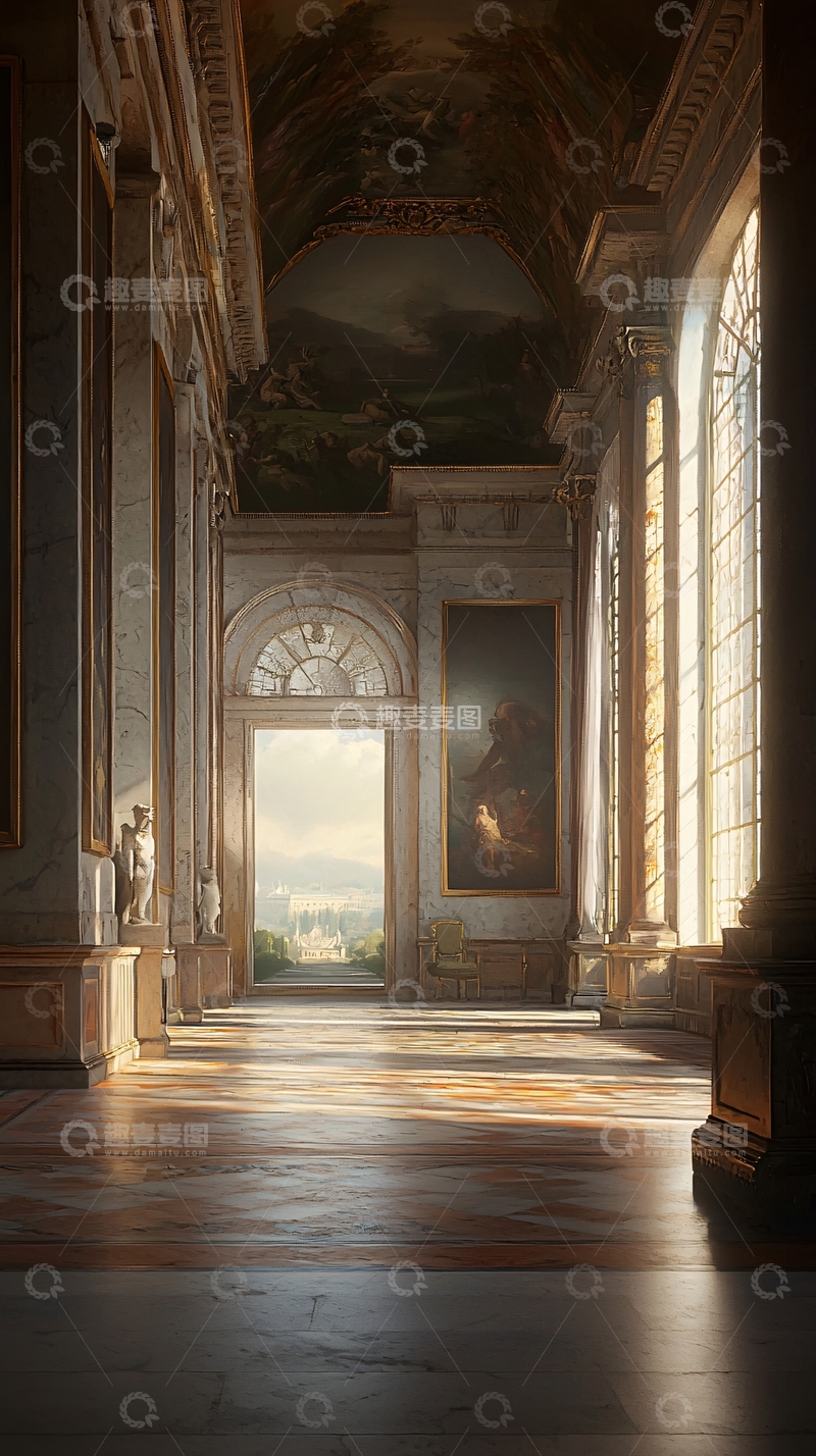 高清大图下载【趣麦麦图】阳光洒进华丽长廊