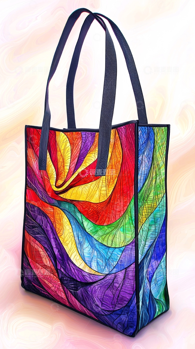 高清大图下载【趣麦麦图】彩虹色系购物袋