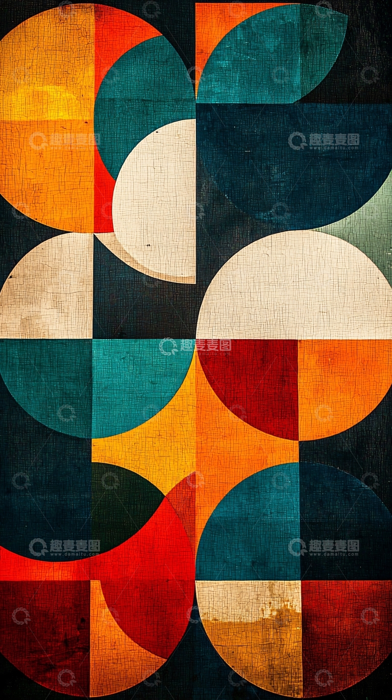 高清大图下载【趣麦麦图】复古几何抽象艺术