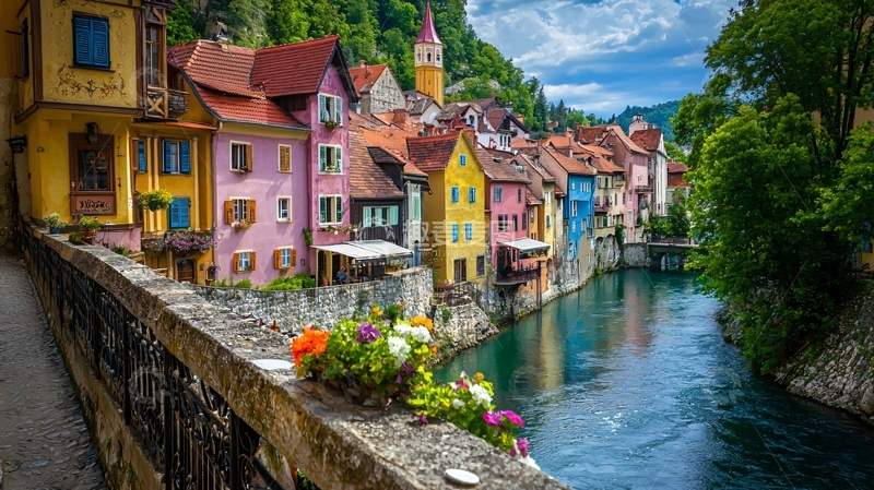 高清大图下载【趣麦麦图】彩色房屋