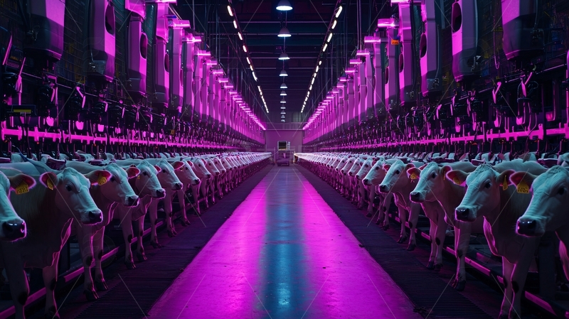 高清大图下载【趣麦麦图】现代化奶牛养殖场