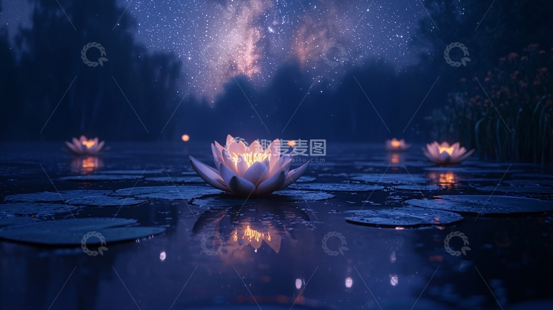 高清大图下载【趣麦麦图】荷花灯