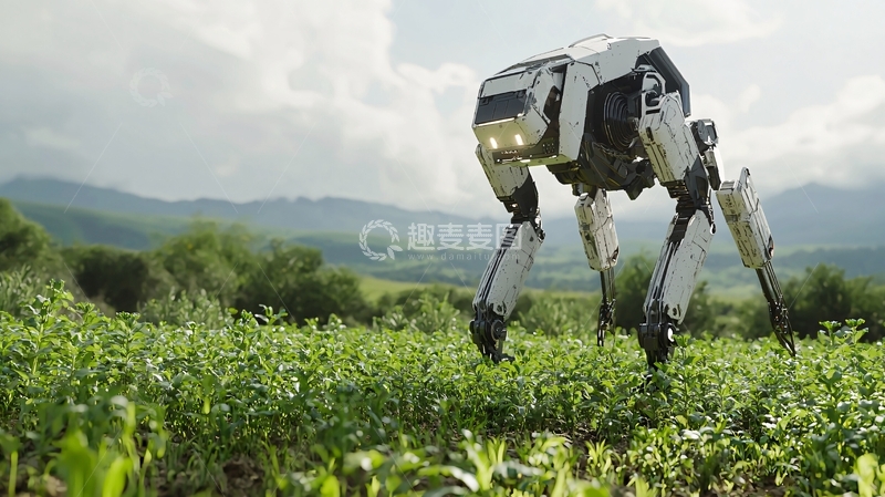 高清大图下载【趣麦麦图】四足机器人田园风光
