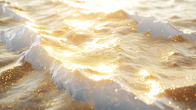 高清大图下载【趣麦麦图】金色阳光下的波光粼粼