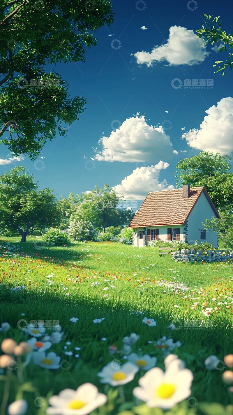 高清大图下载【趣麦麦图】田园风光小屋