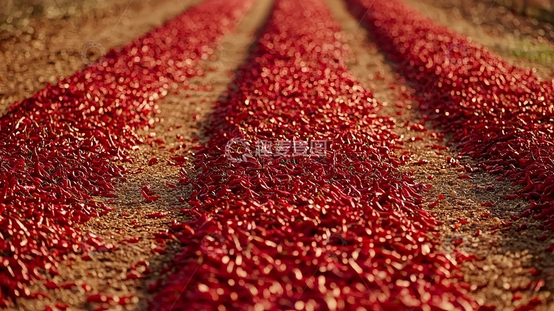 高清大图下载【趣麦麦图】田间晾晒的红辣椒