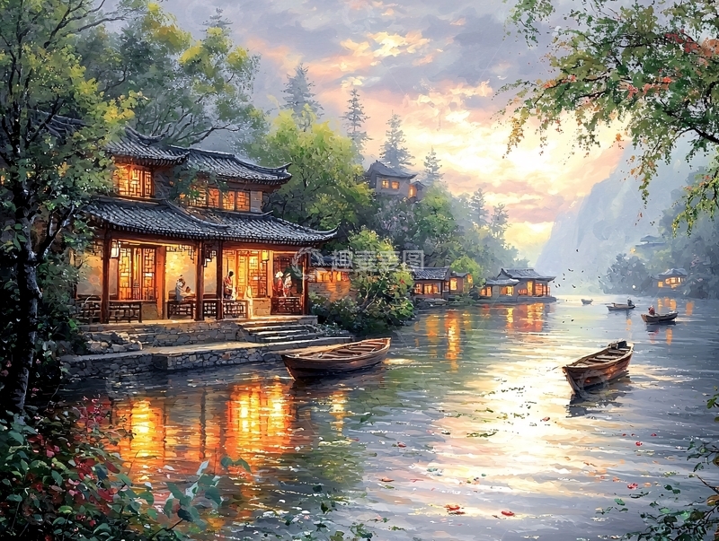 高清大图下载【趣麦麦图】水光山色