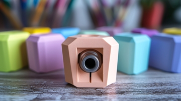 彩色几何水泥笔筒