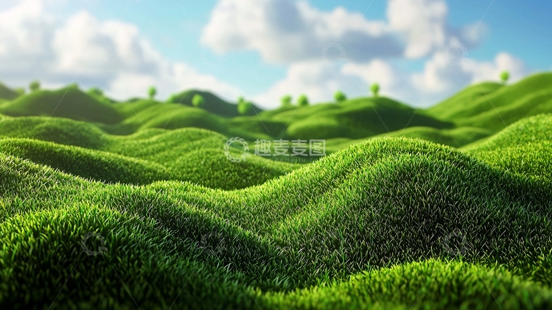 高清大图下载【趣麦麦图】绿油油的丘陵地貌
