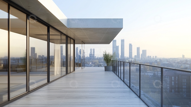 高清大图下载【趣麦麦图】现代都市高层公寓阳台