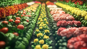 色彩鲜艳的花园蔬菜种植