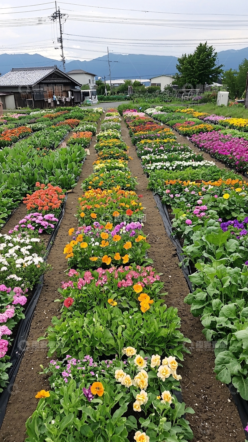 高清大图下载【趣麦麦图】色彩斑斓的花田景色