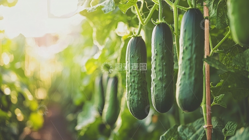 高清大图下载【趣麦麦图】阳光下成熟的黄瓜
