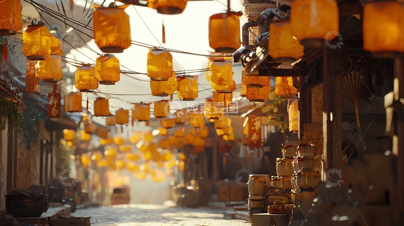 高清大图下载【趣麦麦图】古色古香的中国老街