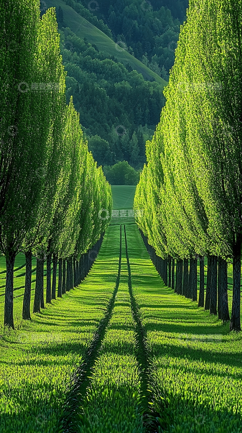 高清大图下载【趣麦麦图】绿色树木道路