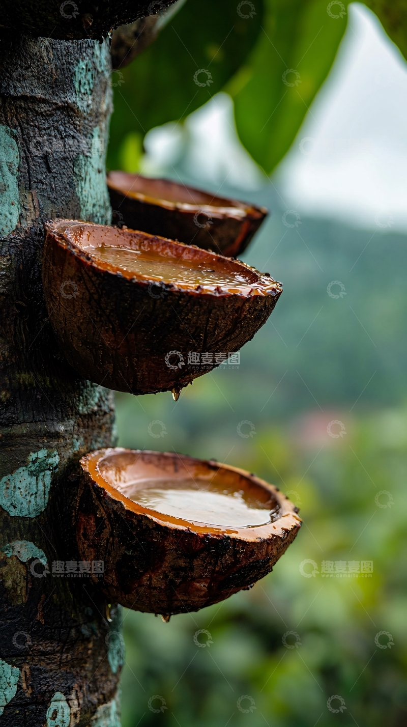 高清大图下载【趣麦麦图】椰子壳盛水