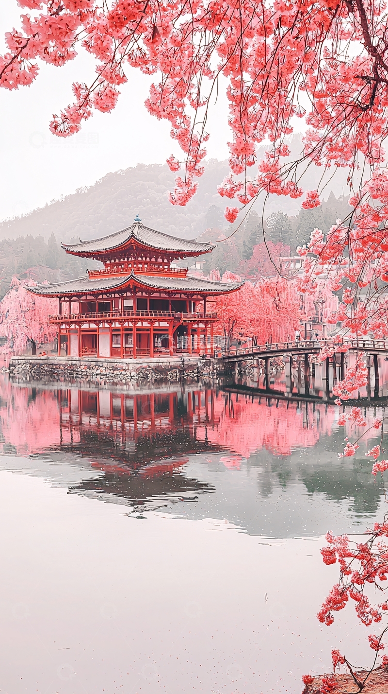 高清大图下载【趣麦麦图】红顶日式建筑