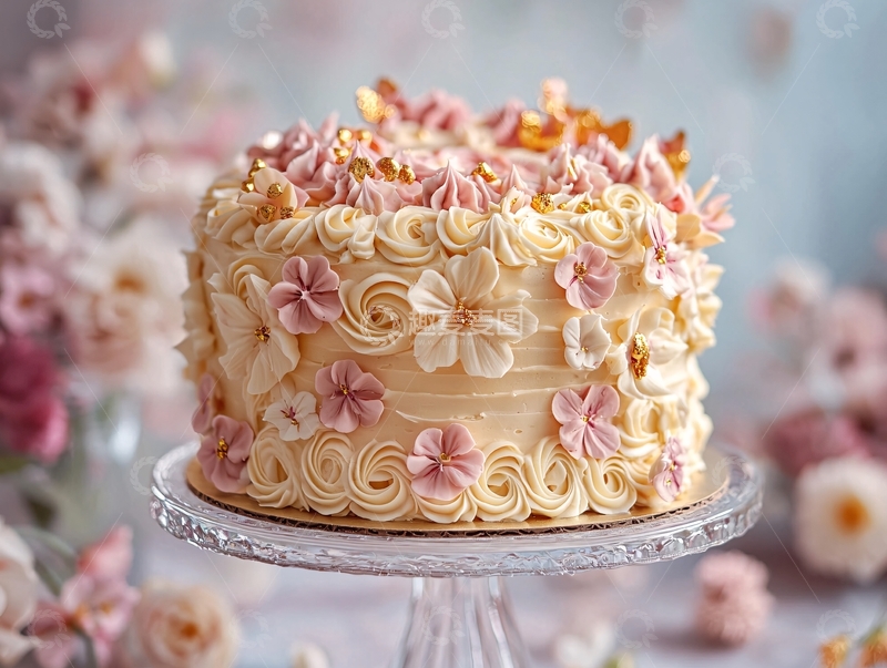 高清大图下载【趣麦麦图】奶油鲜花蛋糕