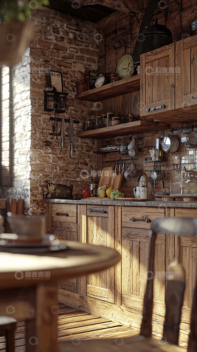 高清大图下载【趣麦麦图】乡村风格厨房
