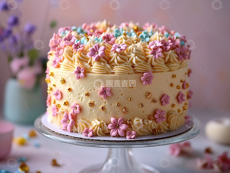 高清大图下载【趣麦麦图】奶油鲜花蛋糕