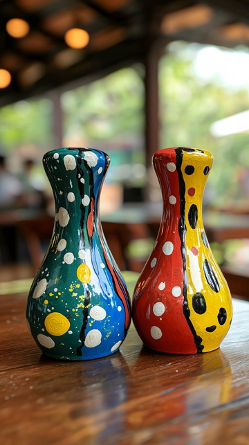 彩色手绘陶瓷瓶